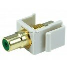 Monoprice Keystone Jack - Modular RCA w/Green Center (Ivory)