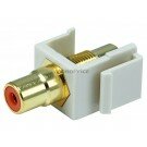 Monoprice Keystone Jack - Modular RCA w/Orange Center (Ivory)