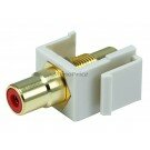Monoprice Keystone Jack - Modular RCA w/Red Center (Ivory)