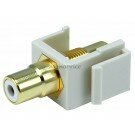 Monoprice Keystone Jack - Modular RCA w/White Center (Ivory)