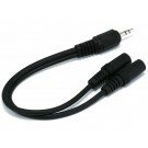 Monoprice - 6inch 3.5mm Stereo Plug/Two 3.5mm Stereo Jack Cable