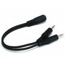 Monoprice - 6inch 3.5mm Stereo Jack/Two 3.5mm Stereo Plug Cable