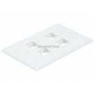 Wall Plate for Keystone, 4 Hole - White