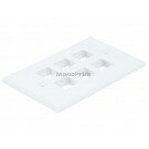 Monoprice Wall Plate for Keystone, 6 Hole - White