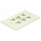Monoprice Wall Plate for Keystone, 6 Hole - Ivory