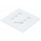 Monoprice 2-Gang Wall Plate for Keystone, 6 Hole - White