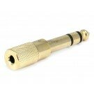 Monoprice Metal 6.35mm (1/4 Inch) Stereo Plug to 3.5mm Stereo Jack Adaptor - Gold Plated