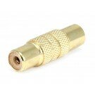 Monoprice - Metal RCA Jack to RCA Jack Adaptor - Gold Plated