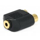 Monoprice - 3.5mm Stereo Jack to 2 RCA Jack Splitter Adaptor - Gold Plated