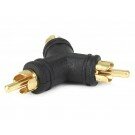 Monoprice - RCA Plug to 2 RCA Plug Splitter Adaptor - Gold Plated (Flower Type)