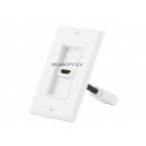 Monoprice Two-Piece Inset Wall Plate with 4 Inch Built-in Flexible Extension Cables for High Speed HDMI w/ Ethernet - Single Port (1P) - White