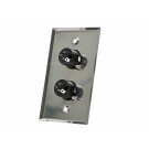 Monoprice XLR Male 3 Pin Two Port Zinc Alloy Wall Plate