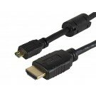 Monoprice 1.5ft 34AWG High Speed w/ Ethernet HDMI Micro Connector male to HDMI Connector male - Black