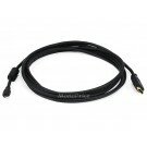 Monoprice 10ft 34AWG Standard HDMI Cable With Ethernet w/Ferrite Core - HDMI Micro Connector to HDMI Connector - Black