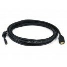 Monoprice 15ft 34AWG Standard HDMI Cable With Ethernet w/Ferrite Core - HDMI Micro Connector to HDMI Connector - Black