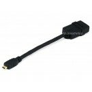 Monoprice 0.5FT 34AWG High Speed w/ Ethernet Micro-HDMI Male (Type D) to HDMI Female (Type A) Adapter Cable - Black