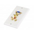 Monoprice VGA HD15 / 3 RCA Composite / 3.5mm Wall Plate (VGA + Composite + 3.5mm) - Coupler Type