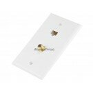 Monoprice Cat5e / F-Type Wall Plate (Cat5e + F-Type) - Coupler Type