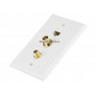 Cat5e / F-Type / BNC Wall Plate (Cat5e + F-Type + BNC) - Coupler Type