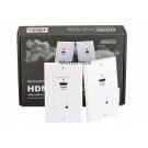Monoprice HDMI® Over CAT5E / CAT6 Extender Wall Plate (Pair) w/ Built-In Backward IR Channel - Single Port (1P) - White
