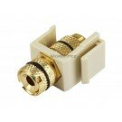 Monoprice Keystone Jack - Banana Jack w/Black Ring (Screw Type) - Ivory
