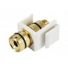 Monoprice - Keystone Jack - Banana Jack w/Black Ring (Screw Type) - White