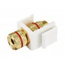 Monoprice - Keystone Jack - Banana Jack w/Red Ring (Screw Type) - White