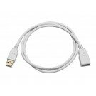 Monoprice 3ft USB 2.0 A Male to A Female Extension 28/24AWG Cable (Gold Plated) - WHITE