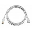 Monoprice 10ft USB 2.0 A Male to A Female Extension 28/24AWG Cable (Gold Plated) - WHITE