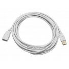 Monoprice 15ft USB 2.0 A Male to A Female Extension 28/24AWG Cable (Gold Plated) - WHITE