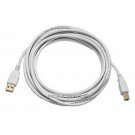 Monoprice 15ft USB 2.0 A Male to B Male 28/24AWG Cable (Gold Plated) - WHITE