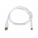 Monoprice 3ft USB 2.0 A Male to Mini-B 5pin Male 28/24AWG Cable w/ Ferrite Core (Gold Plated) - WHITE