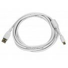 Monoprice 10ft USB 2.0 A Male to Mini-B 5pin Male 28/24AWG Cable w/ Ferrite Core (Gold Plated) - WHITE