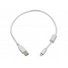 Monoprice 1.5ft USB 2.0 A Male to Micro 5pin Male 28/24AWG Cable w/ Ferrite Core (Gold Plated) - WHITE