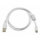 Monoprice 3ft USB 2.0 A Male to Micro 5pin Male 28/24AWG Cable w/ Ferrite Core (Gold Plated) - WHITE