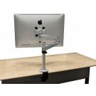 Monoprice Aluminum Full Motion Desk Mount for Apple Displays (Max 33Lbs) - Silver
