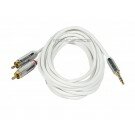 Monoprice 10ft Designed for Mobile 3.5mm Stereo Male to RCA Stereo Male (Gold Plated) - White