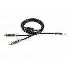 Monoprice - 3ft Designed for Mobile 3.5mm Stereo Male to RCA Stereo Male (Gold Plated) - Black