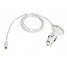 Monoprice MFi Certified Car Charger with Lightning Connector for iPad, iPhone, and iPod 1A - White