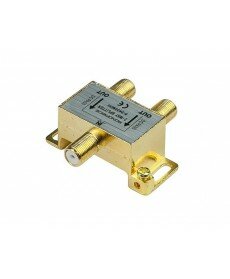 Monoprice PREMIUM 2 way Coax Cable Splitter F type Screw - 5~2400 MHz (for Video VCR Cable TV antenna)