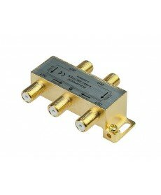 Monoprice PREMIUM 4 way Coax Cable Splitter F type Screw - 5~2400 MHz (for Video VCR Cable TV antenna)