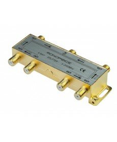 Monoprice PREMIUM 6 way Coax Cable Splitter F type Screw - 5~2400 MHz (for Video VCR Cable TV antenna)