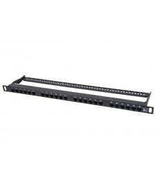 Monoprice - SpaceSaver 19" Half-U UTP Cat6 Patch Panel, 24 Ports, Dual IDC