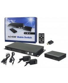 Monoprice - HDBaseT™ 4x2 HDMI® Matrix Switch and Receiver