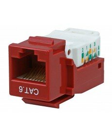 Monoprice - Cat6 RJ-45 Toolless Keystone - Red