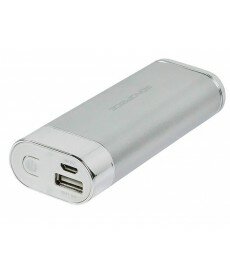 Monoprice - Battery Backup and LED Flashlight for iPhone®, iPod®, and other USB Mobile Devices (5200mAh, 1.5A) - Silver