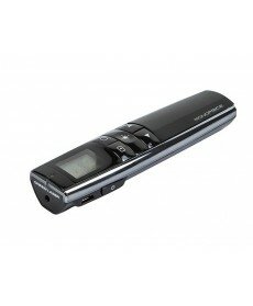 Monoprice - Rechargeable Multimedia Green Laser Presenter with LCD Display 2.4GHz - Black