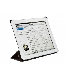 Monoprice - Synthetic Leather Stand/Cover with Magnetic Latch for iPad Air™ - Black