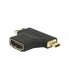 Monoprice - Universal HDMI Adaptor (Shell Gold-Plated) HDMI Type A/Female to HDMI Type C/Male & Type D/Male