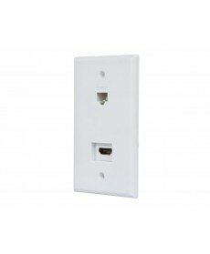 Monoprice - Recessed HDMI Wall Plate, with 1* HDMI F/F Adapter & 1*RJ45 Cat5e Coupler